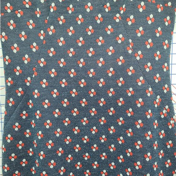 Vintage‎ 70s Geometric Blue Red Print Shift Dress Knit Retro Mod Short Sleeve - Picture 7 of 11